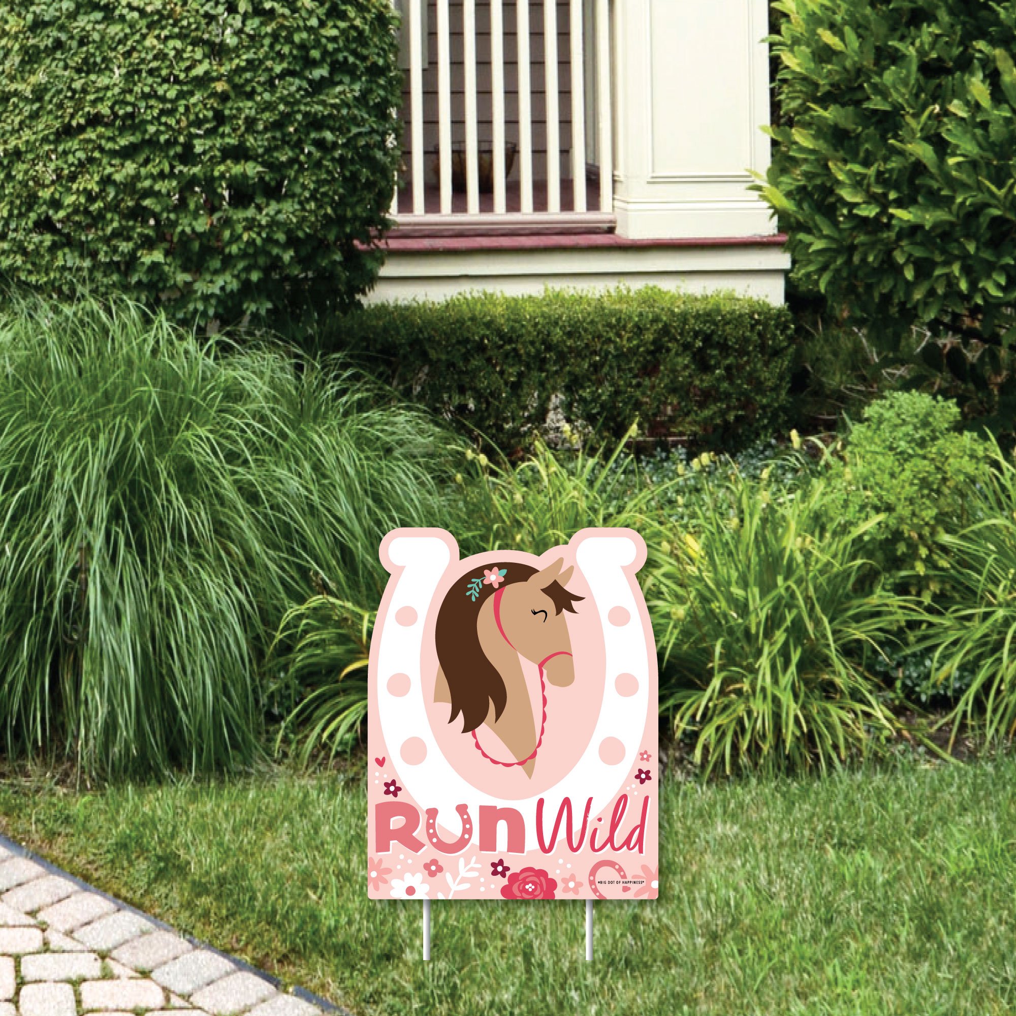 Big Dot of Happiness Run Wild Horses - Outdoor Lawn Sign - Pony Birthday Party Yard Sign - 1 Piece