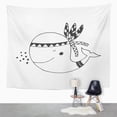 thumbnail image 2 of UFAEZU Nursery with Cute Whale in Scandinavian Style Baby Wall Art Hanging Tapestry Home Decor for Living Room Bedroom Dorm 51x60 inch, 2 of 2