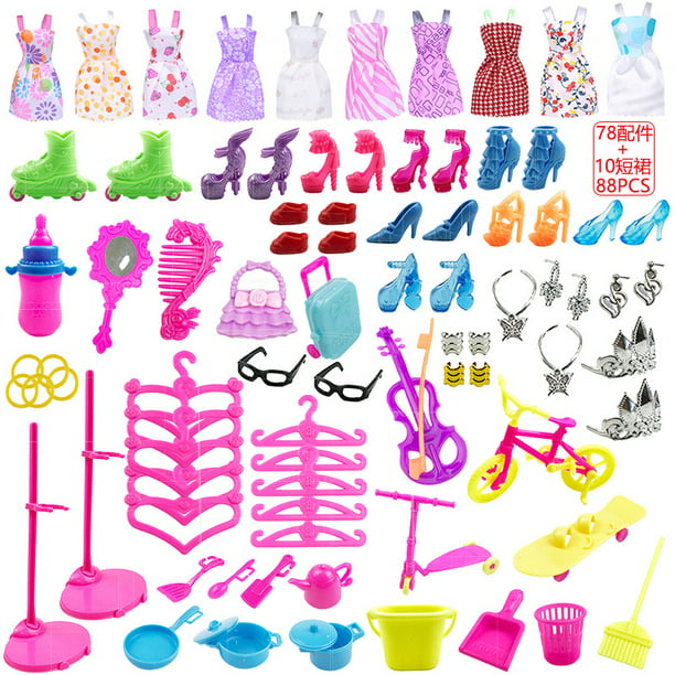 88-Piece Set Dress-up Set Gift Box Lele Barbie Doll Accessories Clothing General - Walmart.com