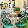 thumbnail image 4 of Fitted Round Tablecloth Happy Easter Elastic Stretch Table Cover,Waterproof Oil Proof Table Cloth for Dinner,Outdoor,Picnic, 45"- 54" DIA Easter Bunny Tails Beige, 4 of 9