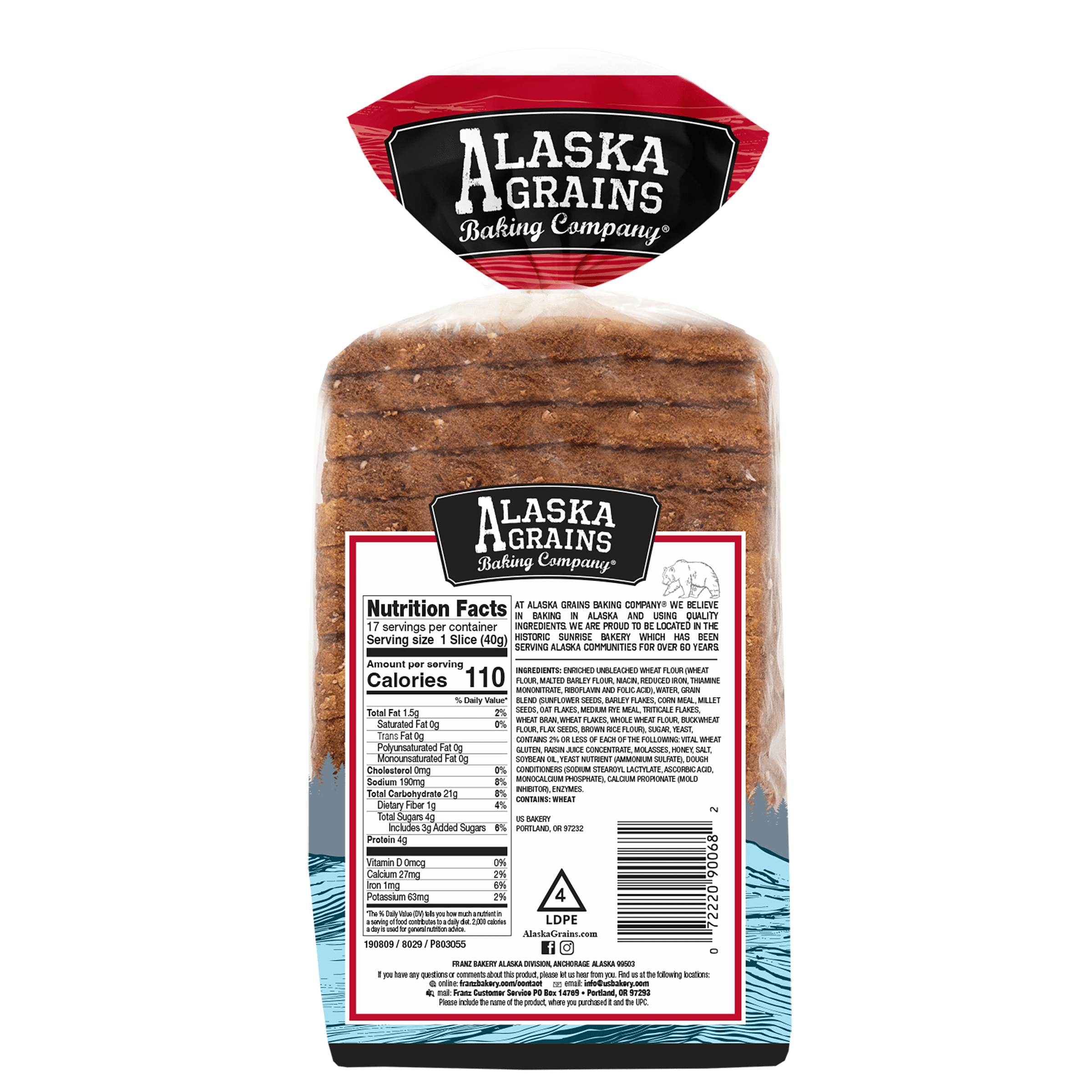 Alaska Grains 12 Grain Bread, 24 oz