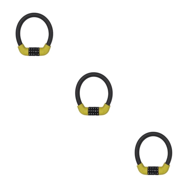 Transemion Bike Lock Universal Anti-theft Safety Locks Combination Code Padlock Cycling Electric Vehicle Equipment Accessories Mini/Yellow 3PCS