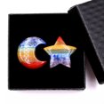 thumbnail image 2 of Natural 7 Seven Chakra Moon Star Carved Quartz Crystal Reiki Healing w/ Gift Box, 2 of 8