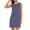 Blue, variant on Womens Sun Dresses Striped Split Side Crew Neck Sleeveless Mini Sundress Loose Summer Business Casual Dress Wine L