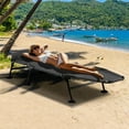 thumbnail image 3 of Costway Folding Camping Cot with  Detachable Mattress & 6-Position Adjustable Backrest Grey, 3 of 10