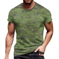 thumbnail image 5 of Dresfit Camo Shirt for Men Crew Neck Short Sleeve Tennis Tees Camouflage Big and Tall Musle Work Out T Shirts Relaxed Fit Lightweight Tops Green 3XL, 5 of 6