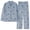 Blue, variant on zaveiop Womens Cotton Gauze Pajama Set Floral Print 2 Piece Pj Set Long Sleeve Fall Sleepwear Cute Pj Sets (Green, M)