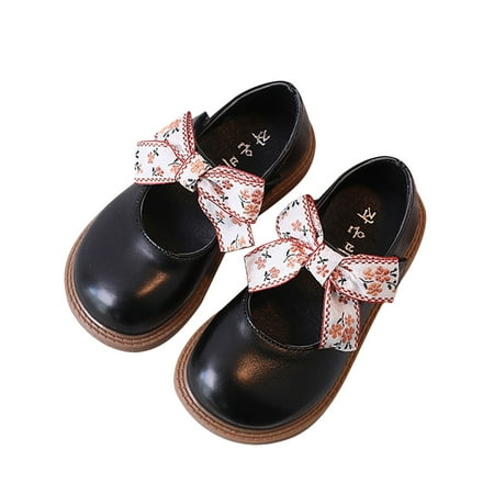 

nsendm Female Shoes Toddler Size 4 Baby Rain Boots Bow Shoes Satin Ankle Tie Flower Girls for Wedding Sparkly Birthday Party Or Soft Boots for Kids Black 9