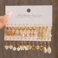 thumbnail image 1 of Juego de pendientes de aro de mariposa de 17KM, pendientes colgantes huecos de corazón para mujer, pendientes de tuerca de Color dorado y metálico, joyería de moda 2022 Dengxun unisex, 1 of 2