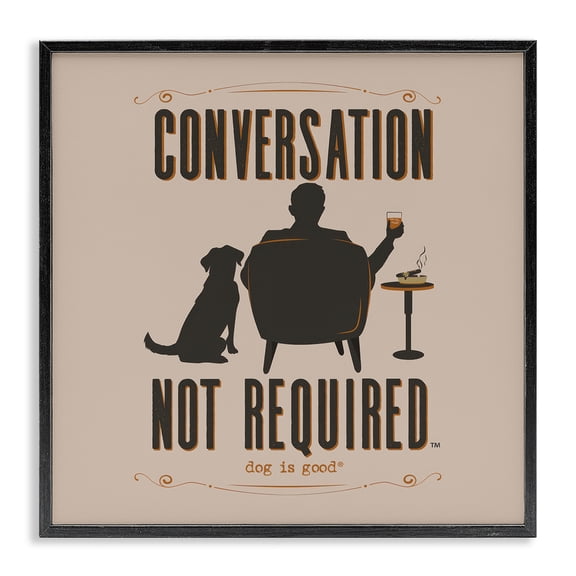 Stupell Industries Traditional Black Framed Giclee Art, 12 x 12, by Dog Is Good