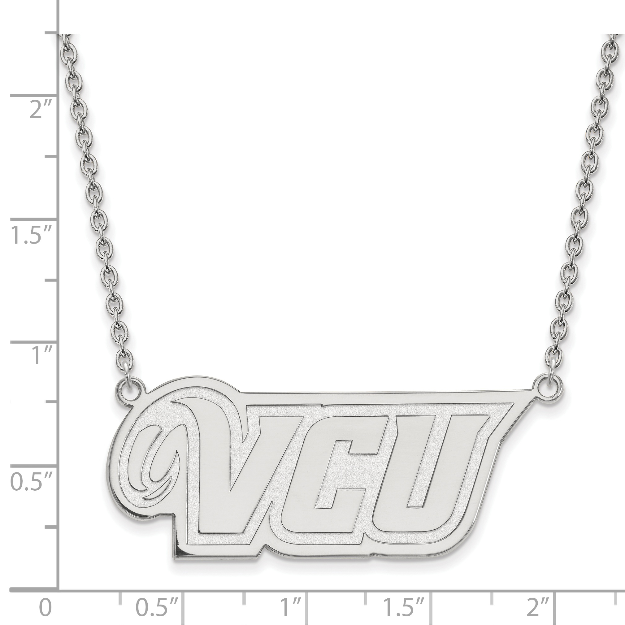 10k White Gold LogoArt Official Licensed Collegiate 18in Virginia Commonwealth University (VCU) Large Pendant w/Necklace - image 3 of 5