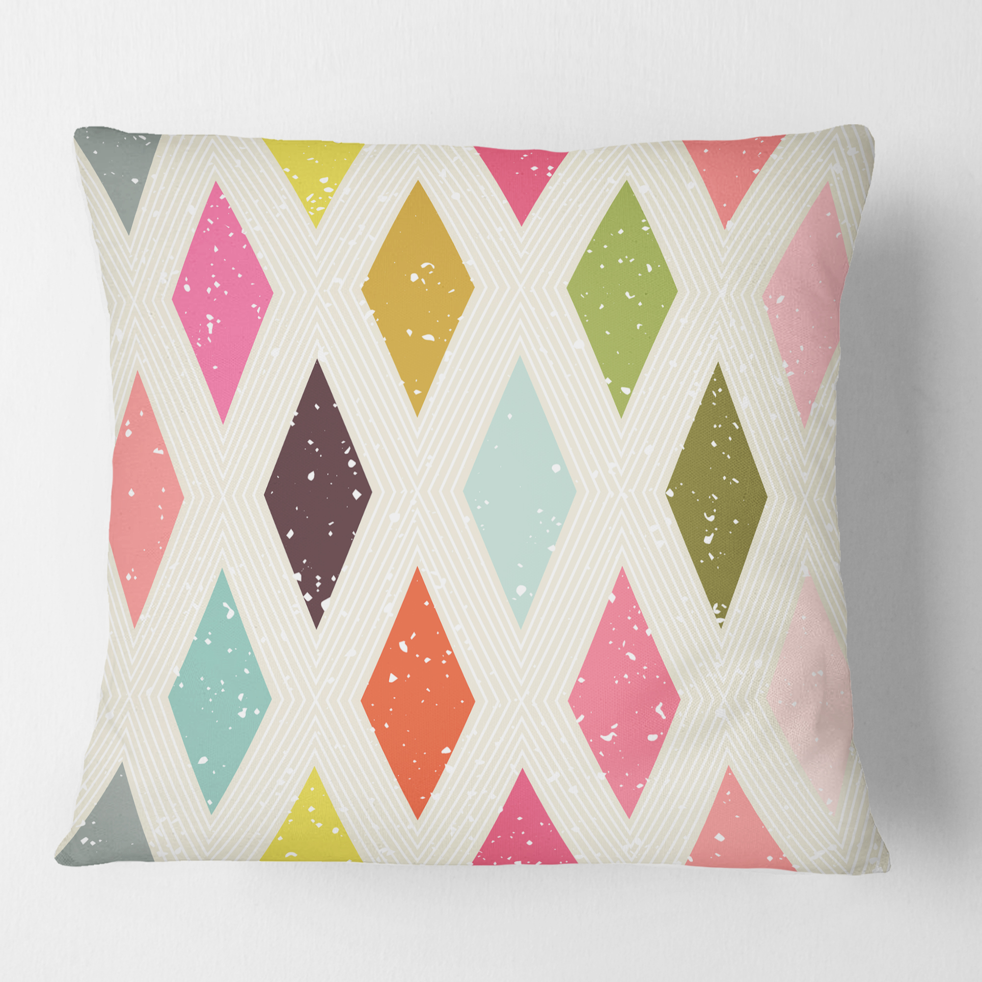 Designart Diamond Retro III' Mid-Century Modern Throw Pillow - 18x18