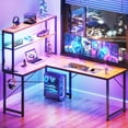 thumbnail image 3 of Casacomoda L Shaped Gaming desk, 53 Inch Computer Desk with Shelves, Reversible Display Shelf Gaming Desk with Led Light & Charging Station,  Vintage, 3 of 9