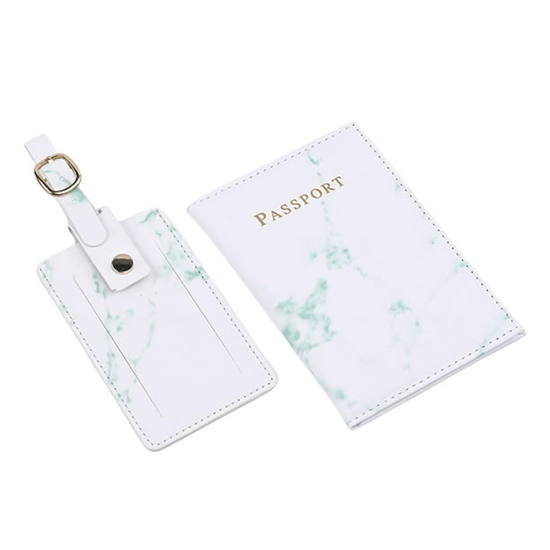 Funda y etiqueta para equipaje, tarjetero, billetera de piel sintética para hombre. Verde
