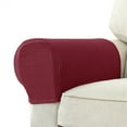 thumbnail image 2 of Vorkoi Stretch Armrest Covers Anti-Slip Upgraded Spandex Arm Covers for Chairs Couch Sofa Armchair Slipcovers for Recliner Sofa with Hook and Loop Tape 2PCS, 2 of 6