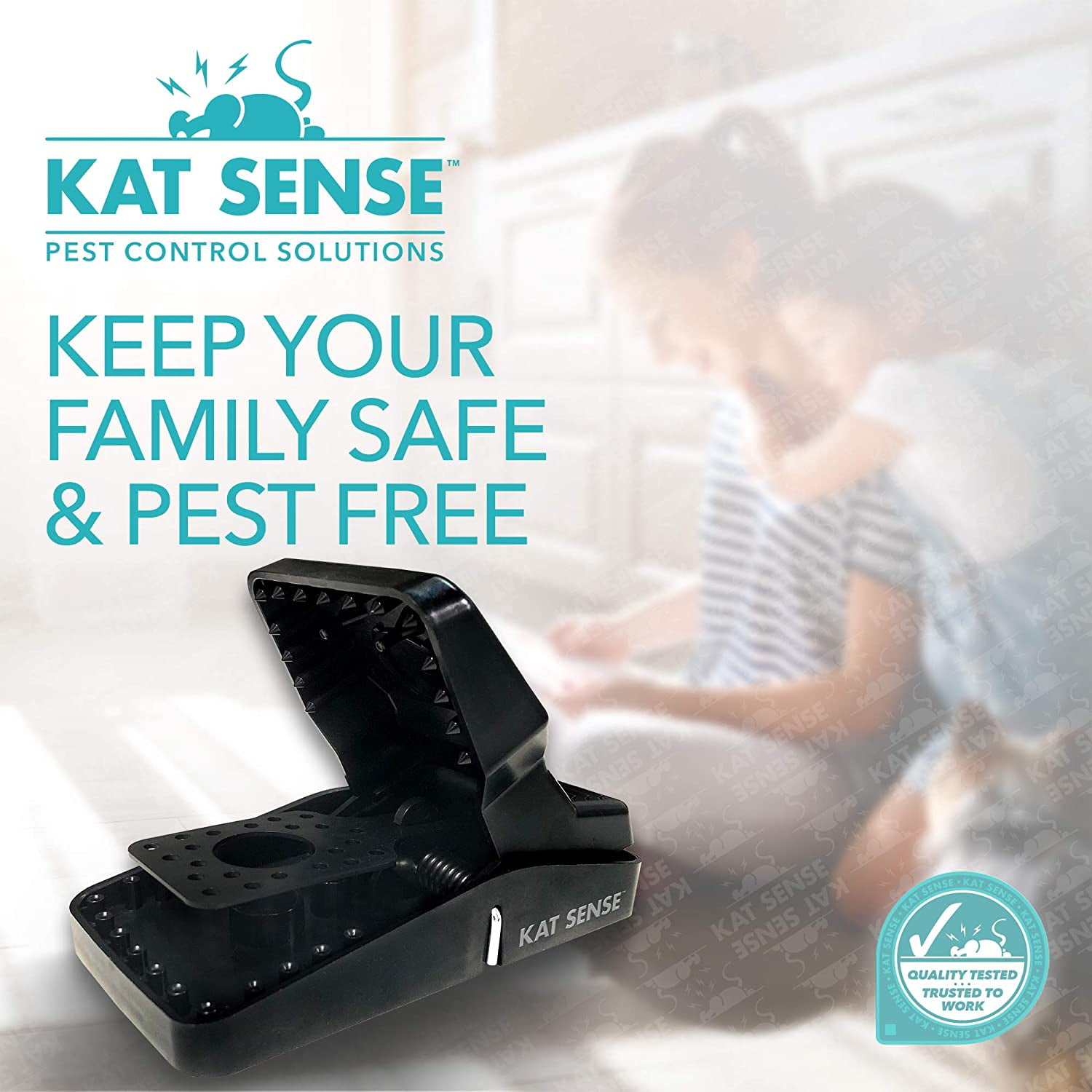Kat Sense Large Rat Traps That Work, Instant Humane Kill Snap Trap for  House, New Wide Strike Bar Captures 3x More Rodents Chipmunks Mice &  Squirrels