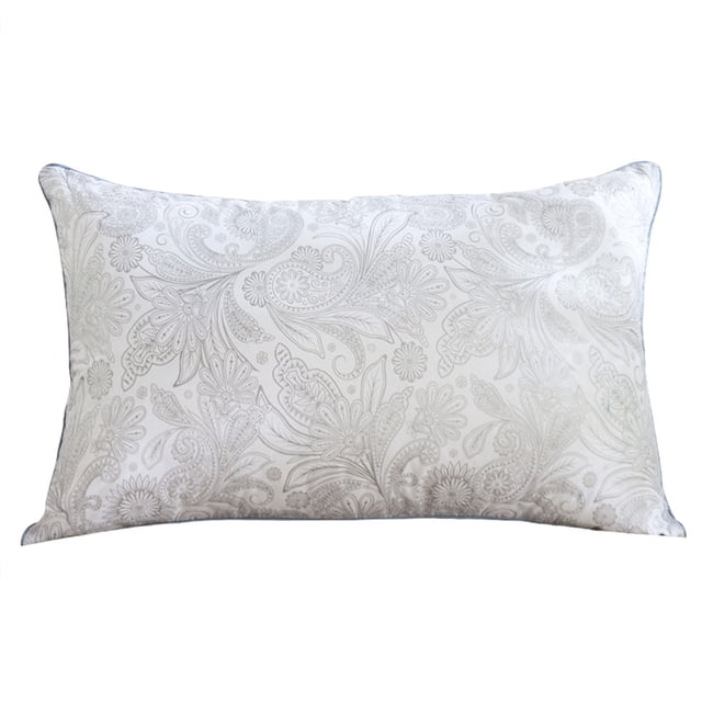 Almohada de lujo para hotel, relleno de fibra de plumas, almohada para dormir alternativa, suave y cómoda (gris)