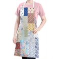 thumbnail image 5 of Pioneer Flower Floral Print Pattern Apron-Garden Aprons for Women with Pockets-Cotton Linen Waterproof Kitchen Cooking Gardening Aprons Adjustable for Kitchen,Cooking,BBQ and Salon 33x27 Inch, 5 of 7