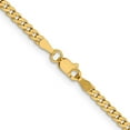 thumbnail image 3 of Auriga Fine Jewelry 14K Yellow Gold 2.3 mm Flat Beveled Curb Chain Necklace for Women 18", 3 of 6