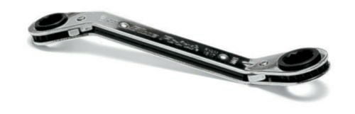 LANG USA Offset Ratcheting Box Wrench - 3/8 X 7/16 Inch SAE, Made In USA