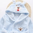 thumbnail image 4 of Gibobby Children's Plush Coral Fleece Bathrobe,Cozy Hooded Robe with Belt,Cute Print,for Kids Toddlers 2-12 Years,Warm After-Bath Loungewear Toddler Pajamas Toddler Pajamas,Blue,Size 2-3T, 4 of 6
