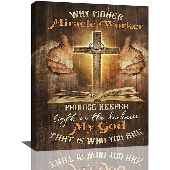 Cross Wall Art Hand of God Bible Pictures Wall Decor Christian Bible Canvas Painting Print Artwork Painting Art, Dining Room Wall Decor Ideas, Art Deco Frameless 8x10inch