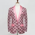 thumbnail image 3 of Miluxas Sequins Jackets Mens Shiny Blazer Party Wedding Banquet Blazer Prom Tuxedo Pink, 3 of 8