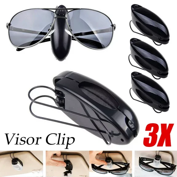 WinHolder 3PCS Car Glasses Holder Sun Visor Sunglasses Eyeglasses Clip Card Ticket Hanger