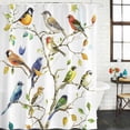 thumbnail image 3 of Bird Leaf Waterproof Fabric Shower Curtain,Spring Summer Tree Branch Farmhouse Retro Waterproof Fabric Shower Curtain for Bathroom Curtains Bathtubs Hotel Shower Curtains with 12 Hooks Stall 48x72in, 3 of 8