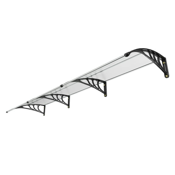 KFFKFF Window Door Awning Canopy 38" x 117" PC Sheet Transparent Front Door Patio Cover UV Rain Cover Patio Window Awning Outdoor Polycarbonate (Clear)