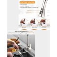 thumbnail image 2 of Brushed Nickel Kitchen Faucet with Pull Down Sprayer, Kitchen Faucet, Kitchen Sink Faucet, Perfect Commercial Modern Faucet for Kitchen Sink (Brushed, 2 of 3