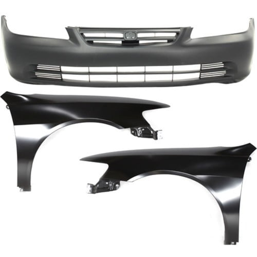 Front Bumper Cover and Fenders Kit For 2001-2002 Honda Accord Sedan Primed 2Pc