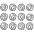 thumbnail image 2 of Handmade Silver Round Mesh Napkin Rings Holder For Dinning Table Parties Everyday, Set Of 12 (silver, 12), 2 of 5