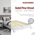 thumbnail image 6 of Open Box MUSEHOMEINC Pine Wood 12 Slat Platform Rustic Bed Frame, Whitewashed, 6 of 10