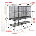thumbnail image 6 of Deluxe X-LARGE Double Flight Bird House Breeding Breeder Cage With Center Divider Side Nest Box Doors Removable Rolling Stand Canary Parakeet Cockatiel Lovebird Finches, 6 of 11
