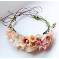 thumbnail image 4 of Corona de flores JanHm Tocado floral Boho Rosa, 4 of 5