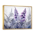 thumbnail image 2 of Designart "Dreaming of Violet Ferns II" Floral Floater Framed Wall Art Living Room, 2 of 7