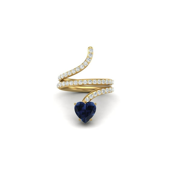 7mm Heart Shape Blue Sapphire 925 Sterling Silver Gold Vermeil Women's Valentines Day Gifts Rings