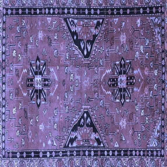 Ahgly Company Machine Washable Indoor Square Persian Blue Traditional Area Rugs, 4' Square