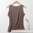thumbnail image 5 of Wyobmus Womens Plus Size Tank Tops Soft Summer Sleeveless Henley Tank Tops Casual Oversized Camisoles Button Down Tunics Shirts X-5X B-Coffee, 5 of 7