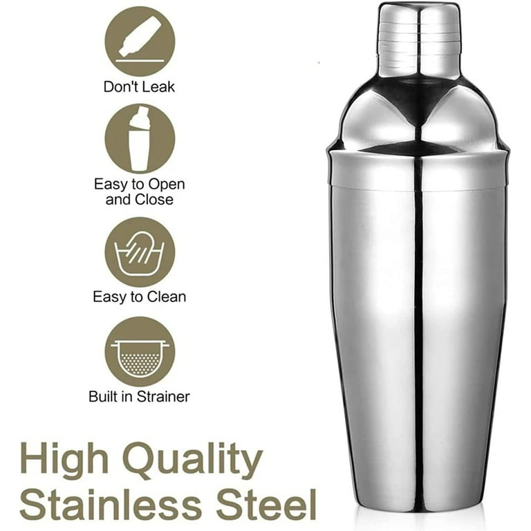 Novogratz 9 in. Brown Stainless Steel Modern Cocktail Shaker, 23 oz. 041349  - The Home Depot