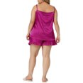 thumbnail image 3 of Agnes Orinda Women's Plus Size Lingerie Sleepwear 2 Piece Cami Shorts Pajama Sets 4X Hot Pink, 3 of 6