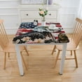 thumbnail image 3 of BANET American Flag Square Tablecloth Washable Table Cover Theme Tablecloths for Kitchen Dining Room Holiday Table Decor White, 3 of 7
