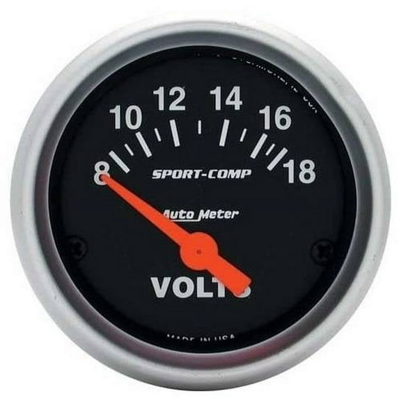AUTO METER 3391 2IN VOLTMETER, 8-18 VOLTS SSE, SPORT-COMP