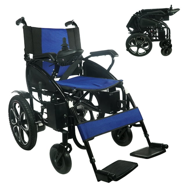 ComfyGO 6011 Fauteuil Roulant Électrique Motorisé Robuste, Bleu