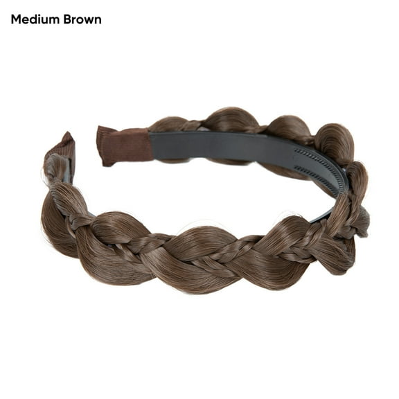 XmhyTop Women’s Braid Headband Wig, Heat-Resistant Synthetic Hair, Natural-Looking for Daily Use, Medium Brown
