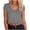 Gray, variant on Women Crop Tops V Neck Cap Sleeve Loose Cropped Solid Color T Shirts Casual Summer Comfortable Basic Tees