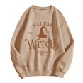 thumbnail image 5 of WEIWEN Halloween Sweatshirts for Women 1692 Salem Broom Co Graphic Pullover Crewneck Long Sleeve Shirts 2026 Fall Outfits Womens Fall Fashion Clothing Khaki, M, 5 of 5