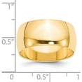 thumbnail image 3 of Avariah Diamonds Solid 14k Yellow Gold 10.2mm Half-Round Wedding Band Size 10.5 - Ring Size 10.5, 3 of 6