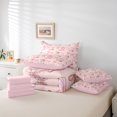thumbnail image 6 of Homewish Pink Ribbon Bow 7-Piece Twin Bedding Sets,Rustic Cowgirl Boots Bedding Comforter Set,Pink Kawaii Bowtie Sheet Sets For Girls,Breathable Home Decor Reversible, 6 of 8